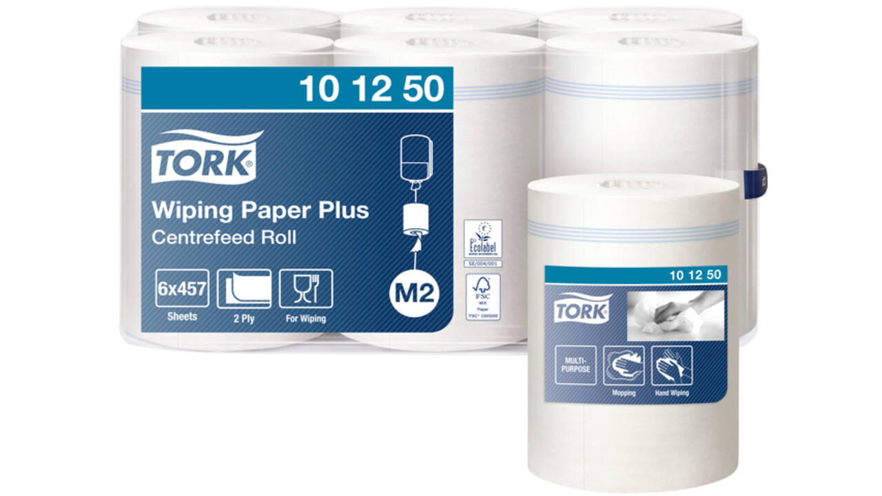 Poetspapier Tork M2 Plus Advanced 2-laags 160m wit 101250