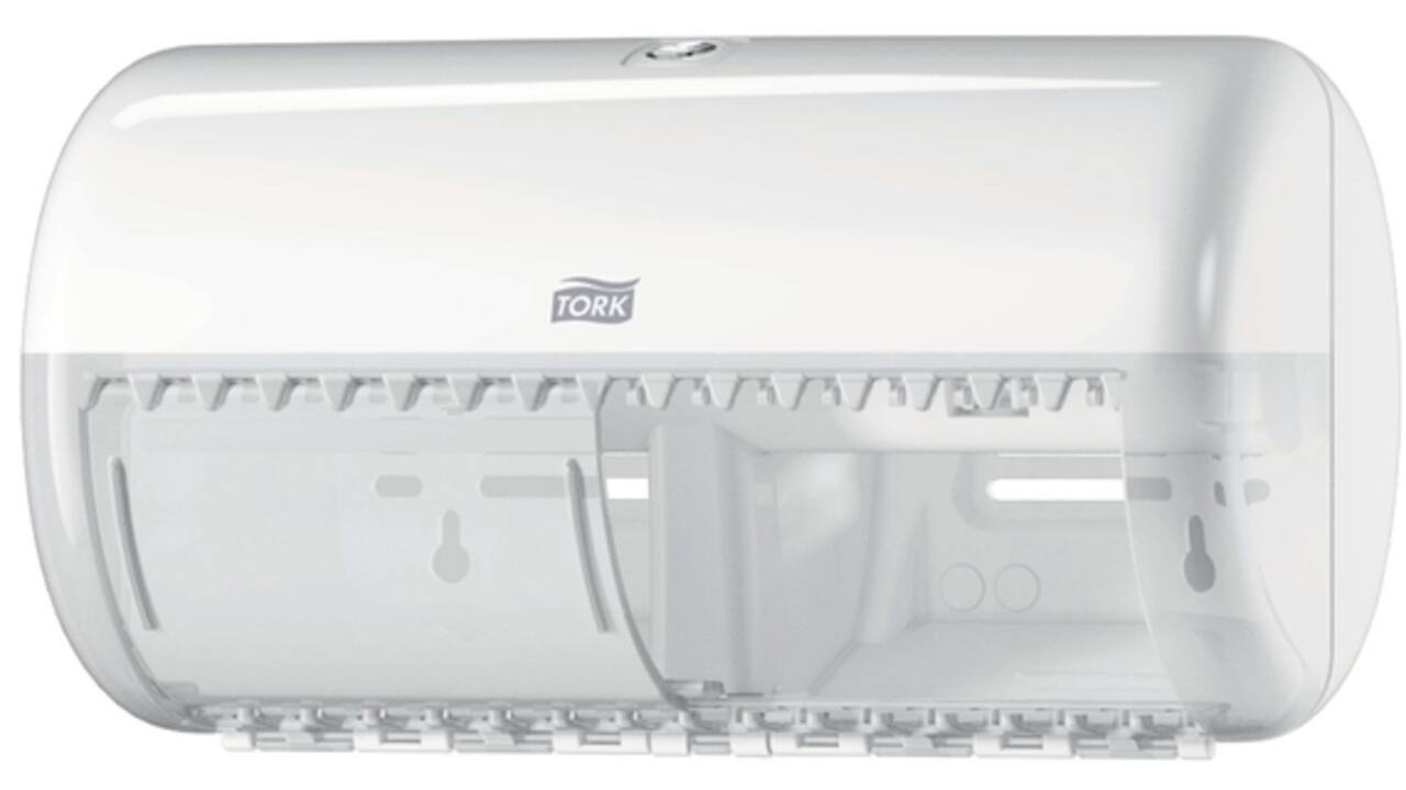 Toiletpapierdispenser Tork T4 Elevation duo wit 557000