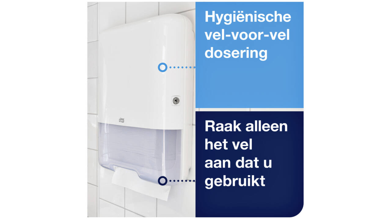 Handdoekdispenser Tork H3 Elevation C-vouw en Z-vouw wit 553000