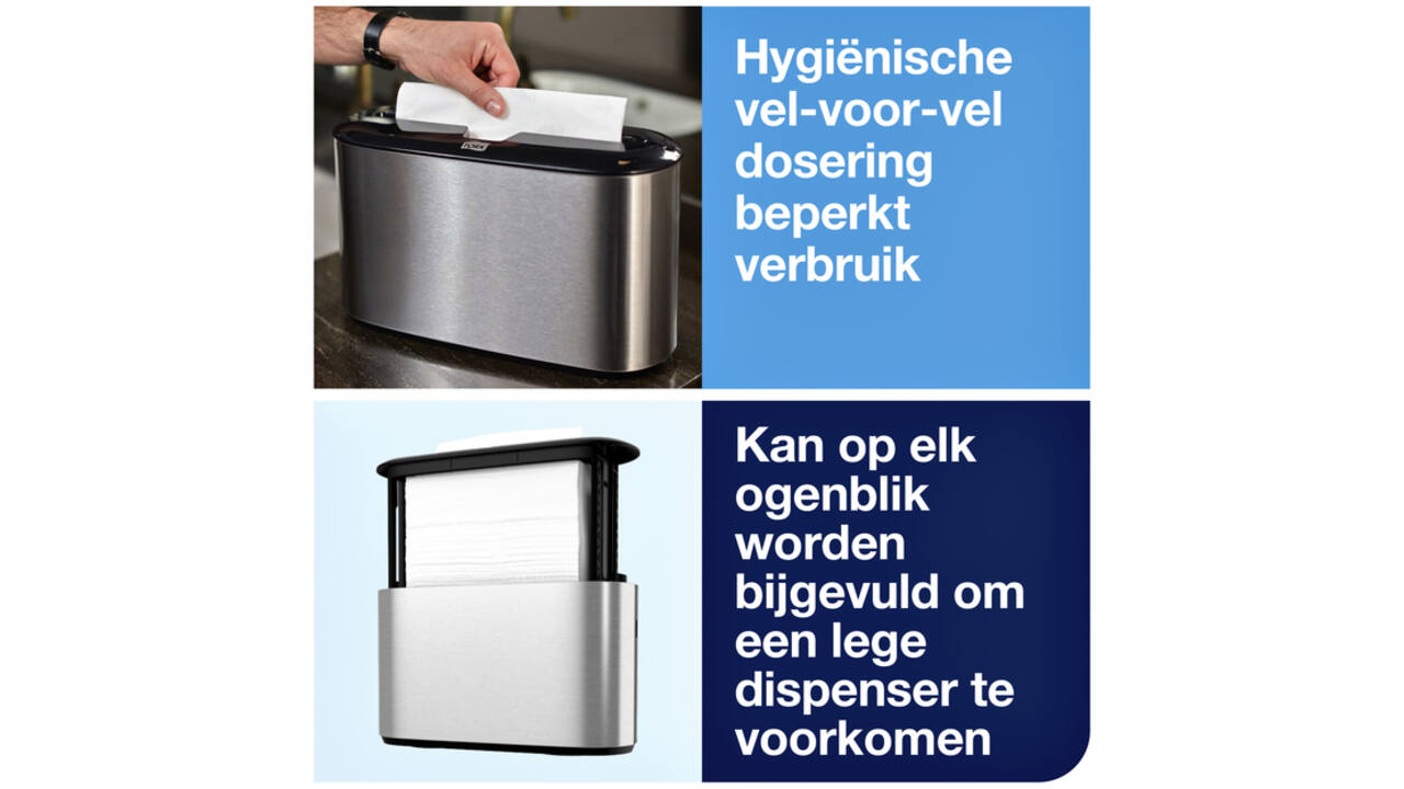 Handdoekdispenser Tork Express Image lijn Countertop Multifold H2 rvs 460005