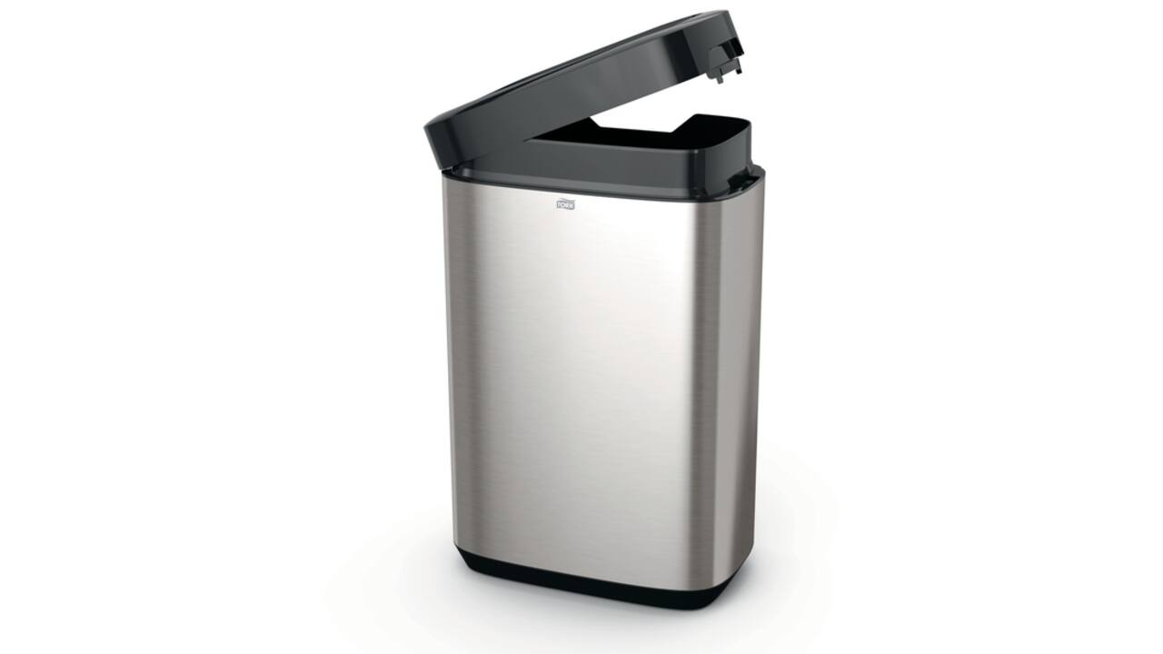 Afvalbak Tork Image lijn B1 50 liter hoge capaciteit rvs/zwart 460011
