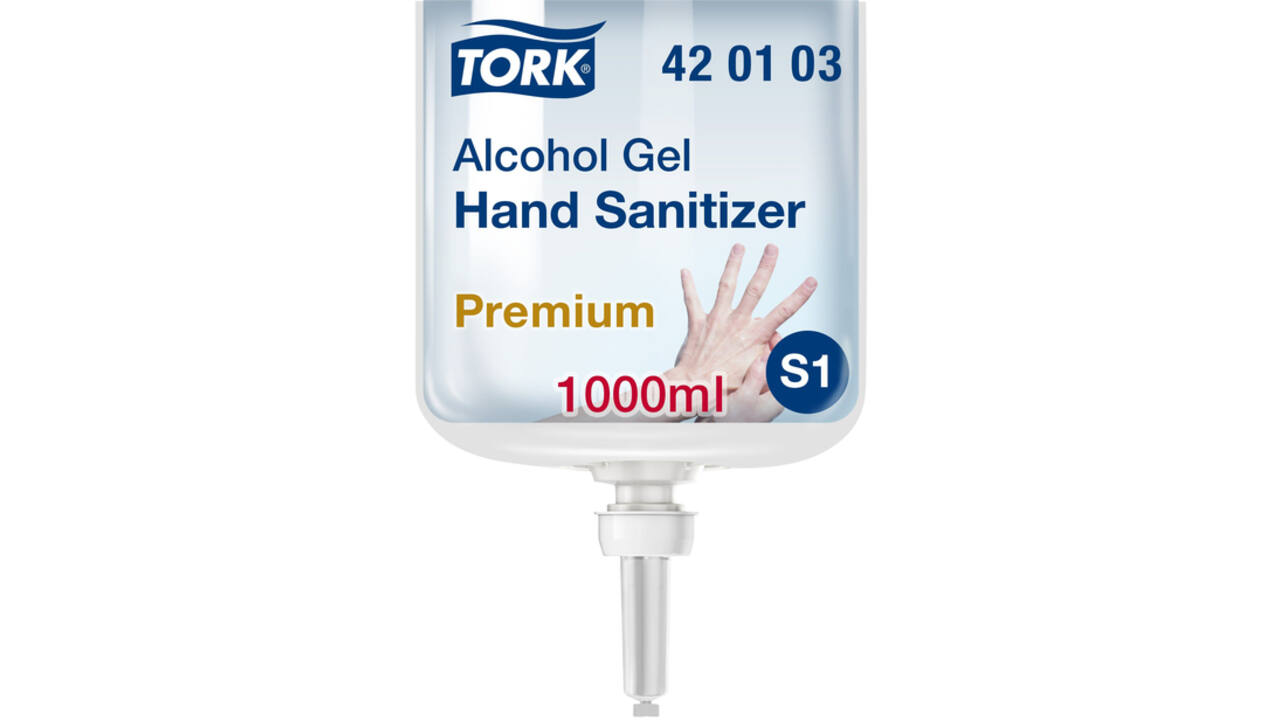 Alcoholgel Tork S1 voor handdesinfectie ongeparfumeerd 1000ml 420103
