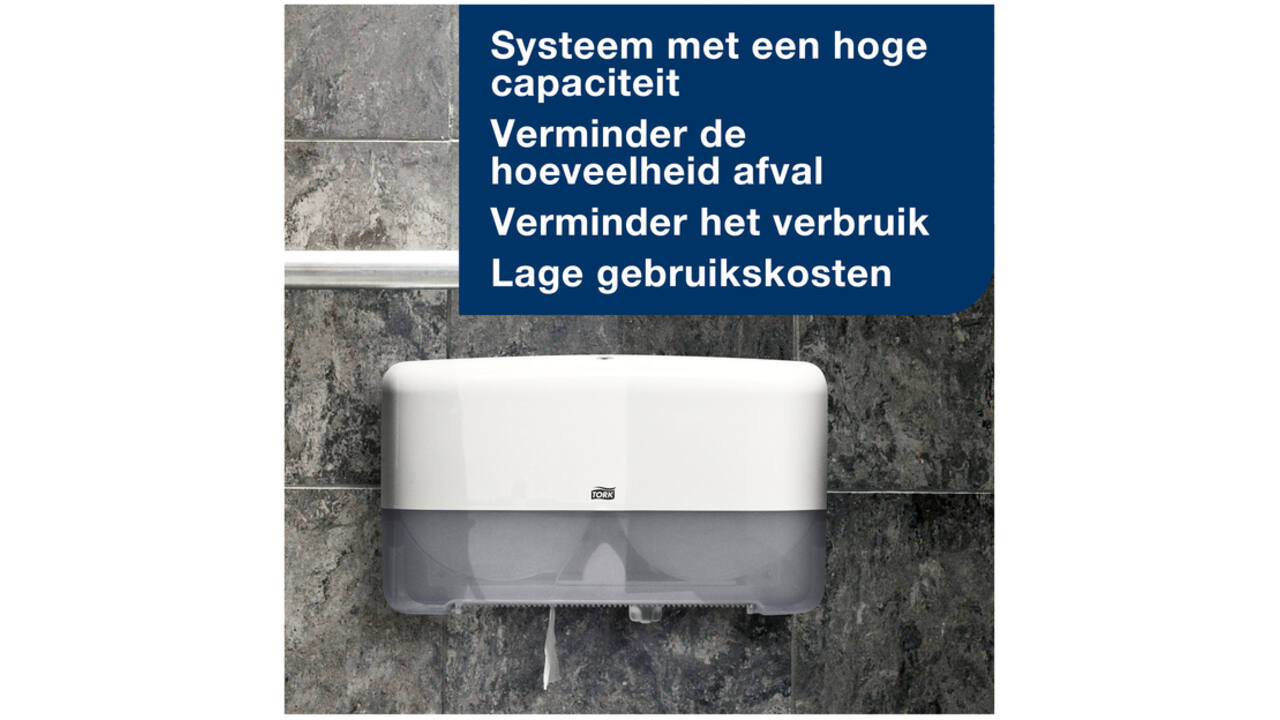 Toiletpapier Tork Mini Jumbo T2 advanced 2-laags 12 rollen wit 120280