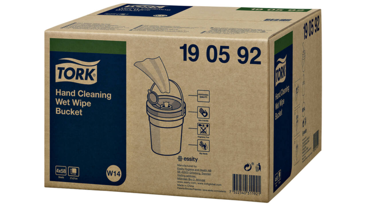 Handreinigingsdoek Tork W14 Premium emmer 1-laags 58 vel wit 190592