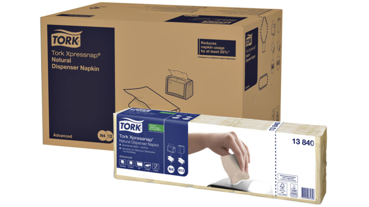 Servetten Tork Xpressnap® N4 100% gerecycled 1-laags naturel 13840