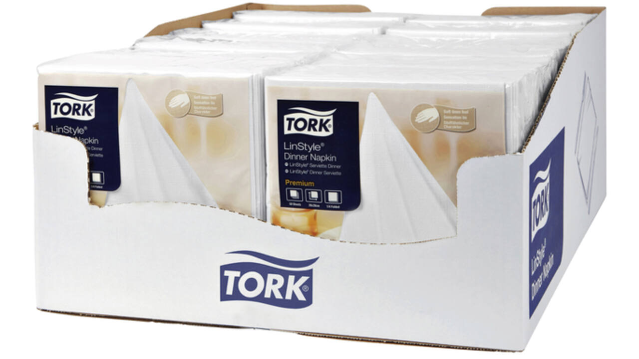 Dinnerservetten Tork Premium LinStyle® 1-laags 50st wit 478711