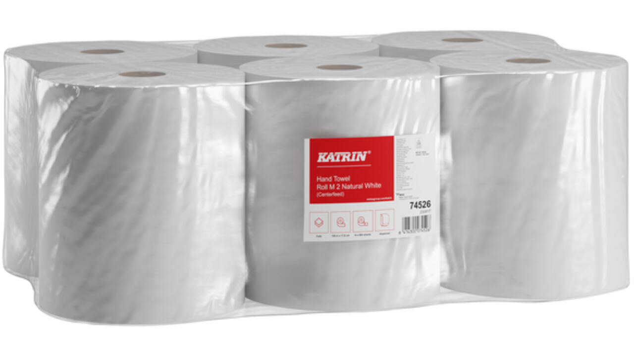 Handdoekrol Katrin centerfeed 2-laags wit medium 150mx178mm