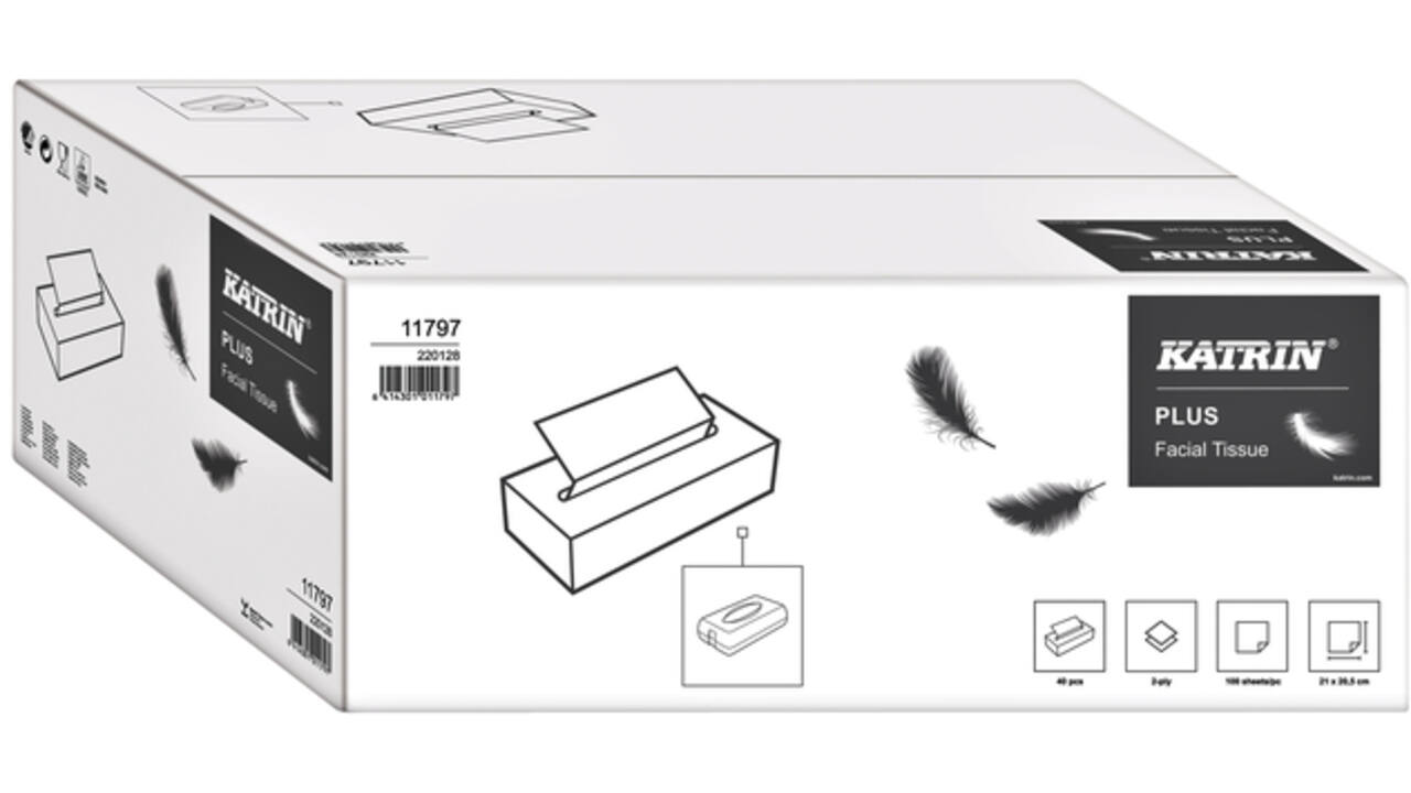 Facial tissues Katrin 2-laags 100vel wit 11797