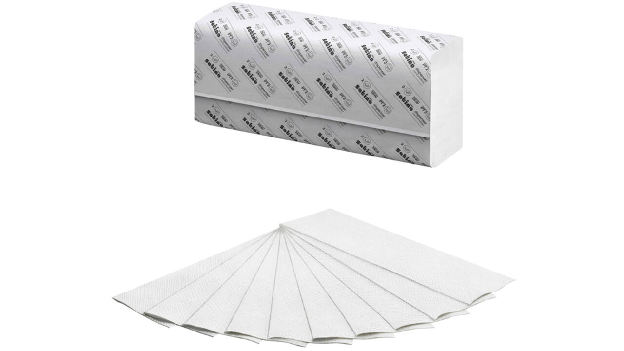Handdoek Satino Comfort PT3 c-vouw 2-laags 25x32cm wit 277420