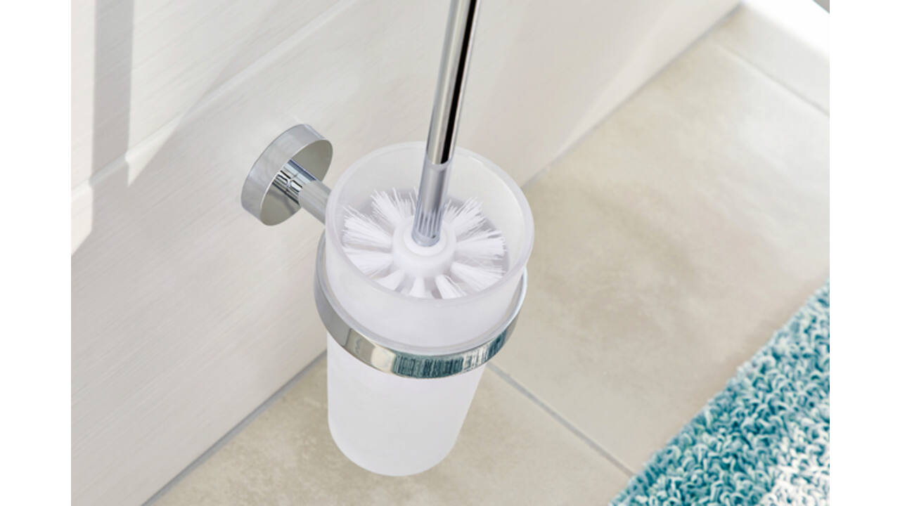 Toiletborstelset tesa® Smooz verchroomd metaal zelfklevend