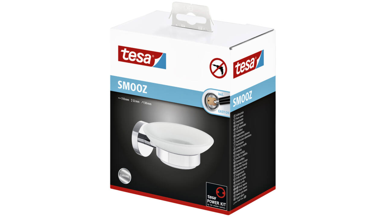Zeephouder Tesa Smooz 40324 chroom/glas