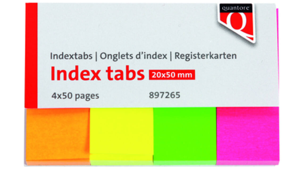 Indextabs Quantore 20x50mm neon