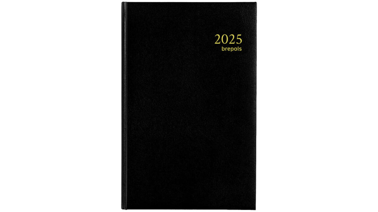 Agenda 2026 Brepols Saturnus Luxe 1dag/1pagina zwart
