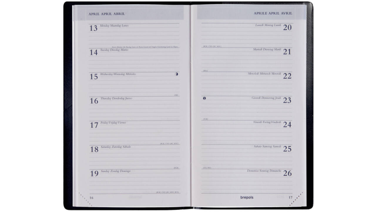 Agenda 2026 Brepols Breplan Genova 7dagen/1pagina zwart