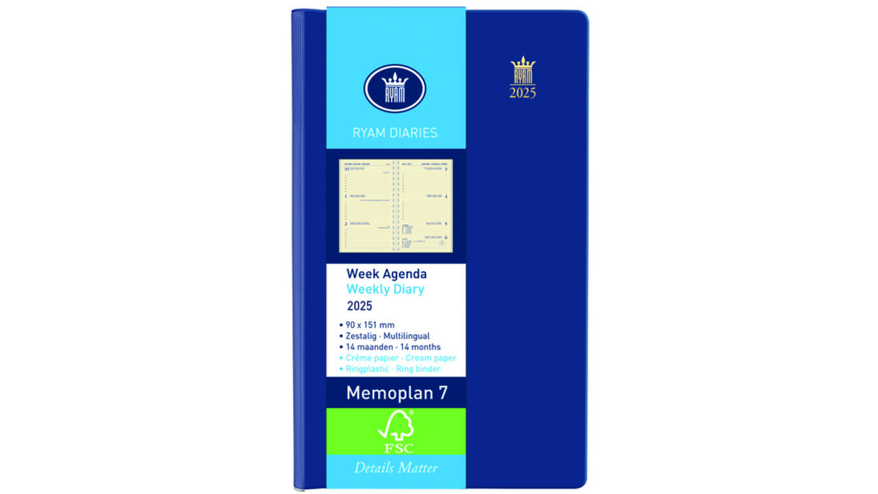 Agenda 2027 Ryam Memoplan 7 Suprema 7dagen/2pagina's ringplastic assorti