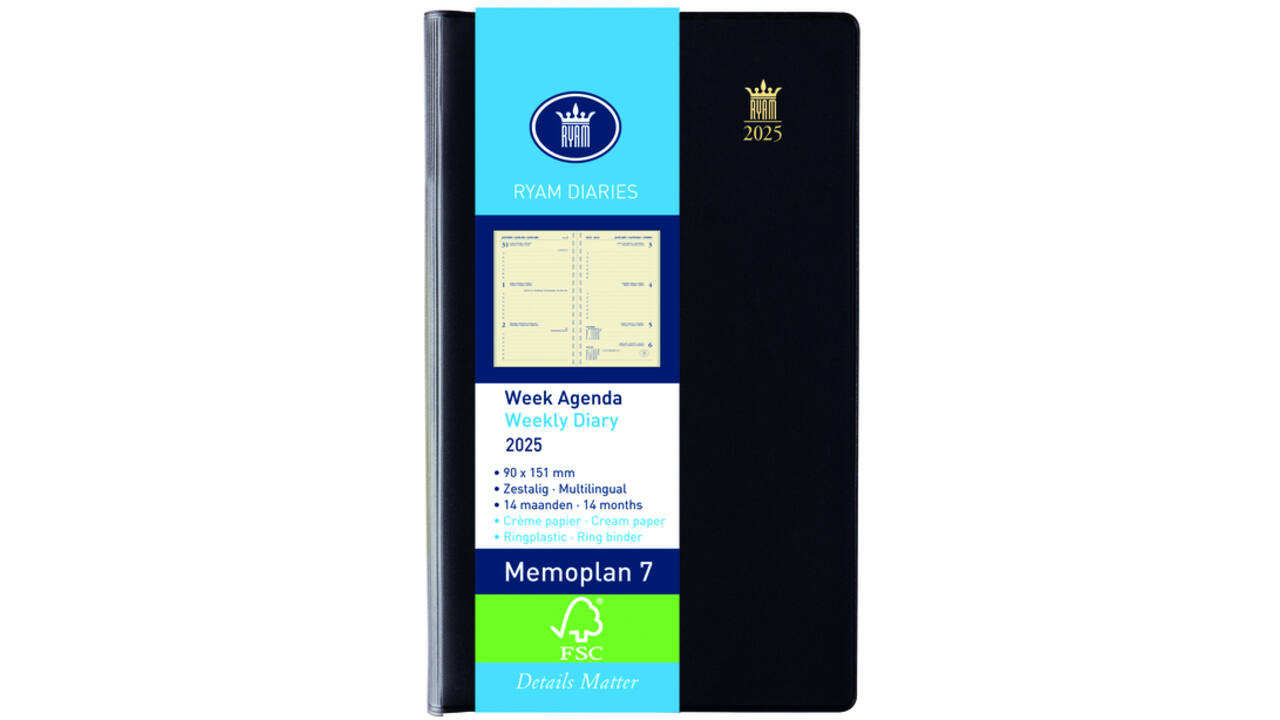 Agenda 2027 Ryam Memoplan 7 Suprema 7dagen/2pagina's ringplastic assorti