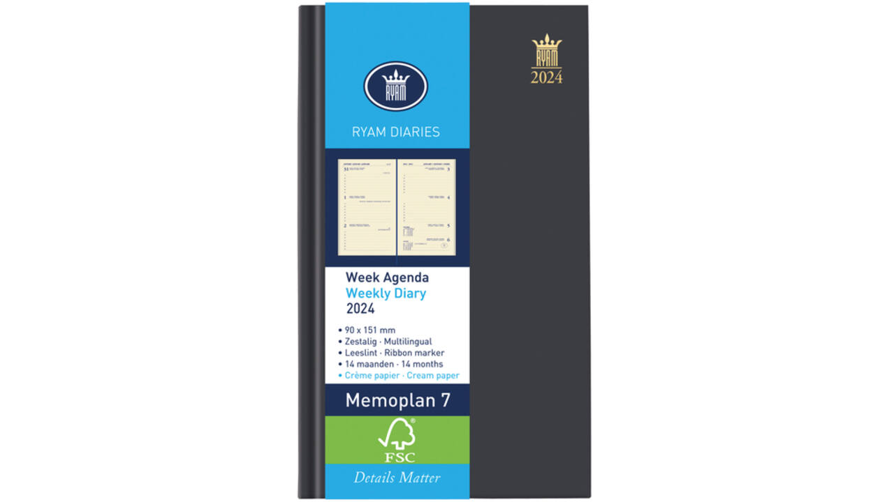 Agenda 2027 Ryam Memoplan 7 Nappa 7dagen/2pagina's assorti