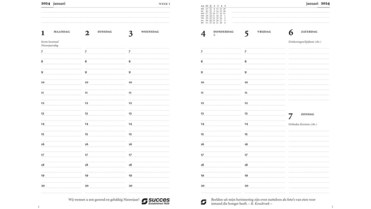 Agendavulling 2026 Succes Executive A5 7dagen/2pagina's