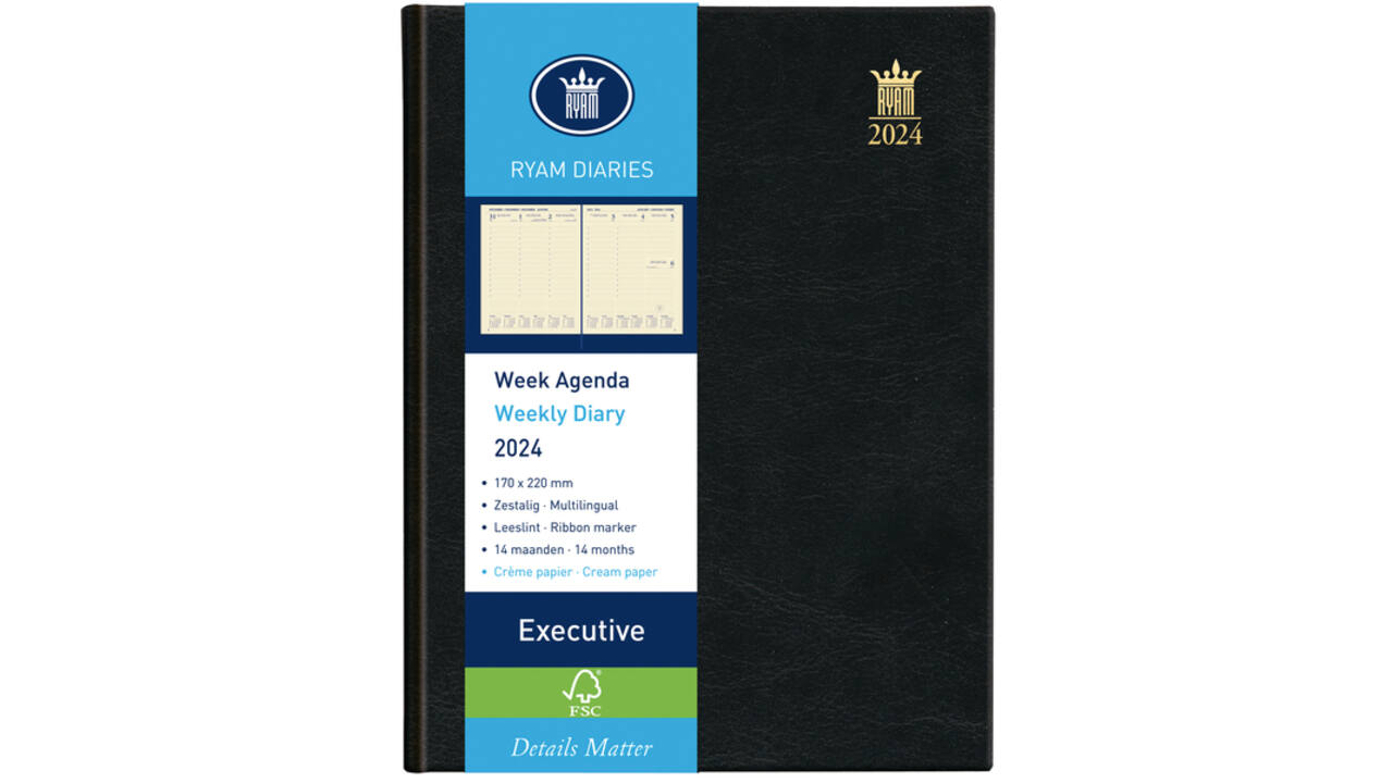 Agenda 2027 Ryam Executive Mundior 7dagen/2pagina's zwart