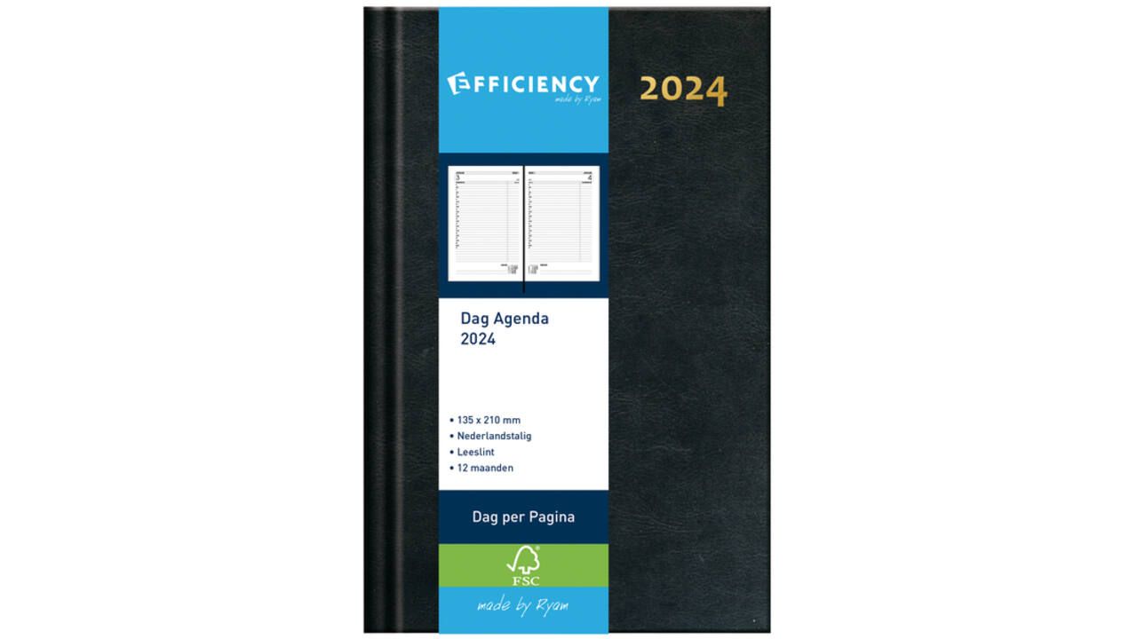 Agenda 2026 Ryam Efficiency Baladek 1dag/1pagina zwart