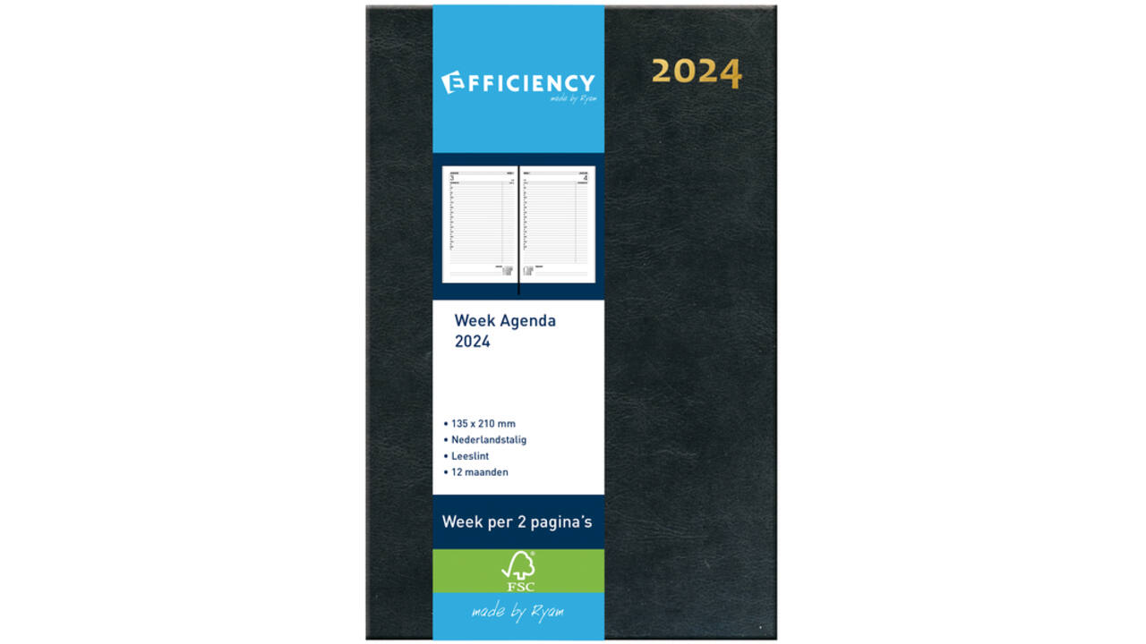 Agenda 2026 Ryam Efficiency Baladek 7dagen/2pagina's zwart