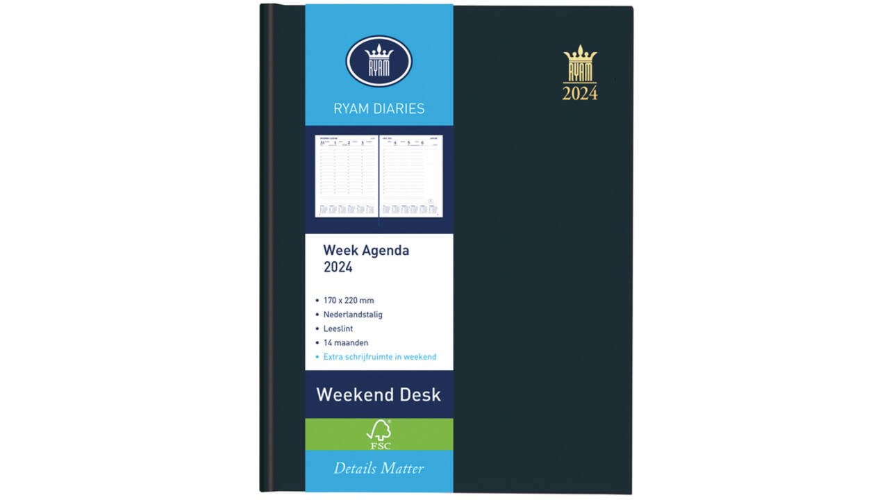 Agenda 2027 Ryam Weekplan Weekend Desk Lazio 7dagen/2pagina's assorti