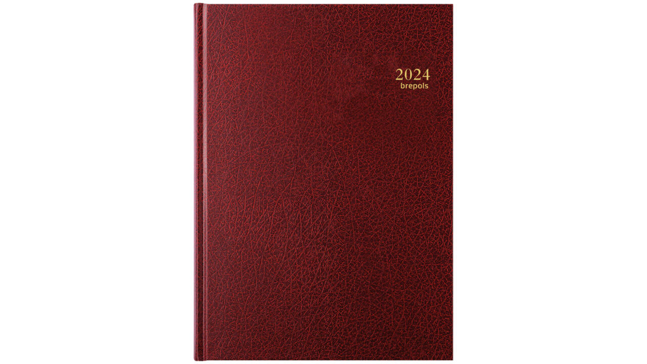Agenda 2026 Brepols Bremax Santex A4 1dag/2pagina's 8 kolommen bordeaux