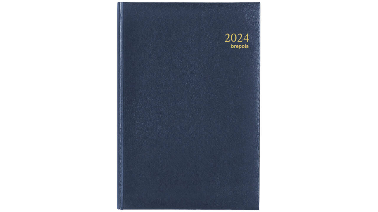 Agenda 2026 Brepols Saturnus Luxe 1dag/1pagina blauw
