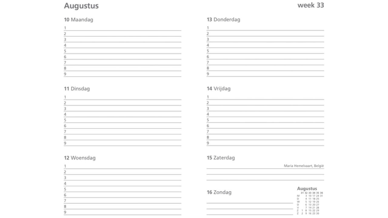 Schoolagenda 2025-2026 Ryam Cursus DeLuxe 7dagen/2pagina's zwart