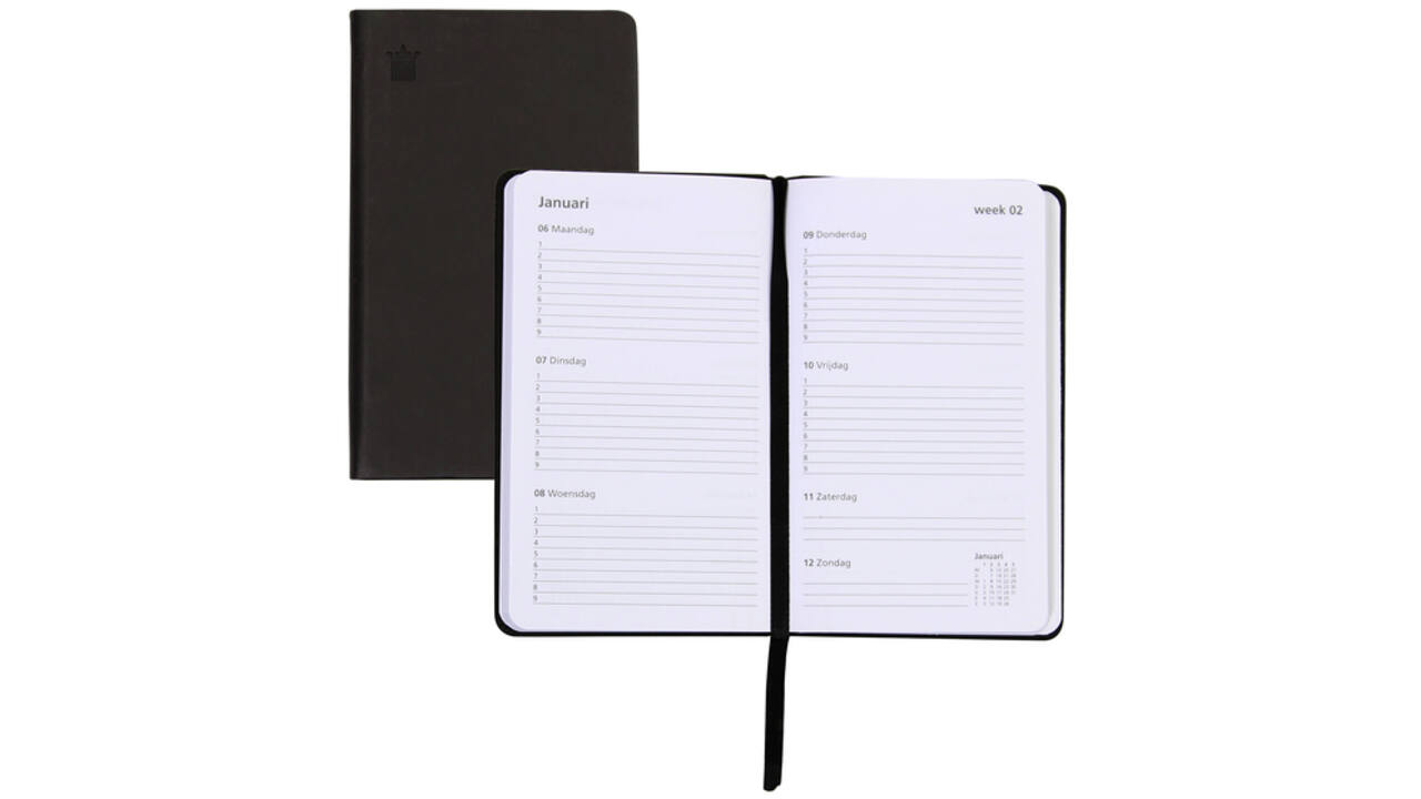 Schoolagenda 2025-2026 Ryam Cursus DeLuxe 7dagen/2pagina's zwart