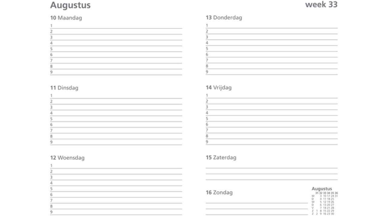 Schoolagenda 2025-2026 Ryam docenten 7dagen/2pagina's spiraal zwart