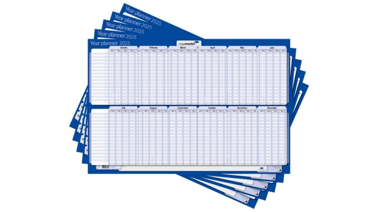Projectplanner 2027 Legamaster 90x60cm horizontaal gelamineerd Engelstalig