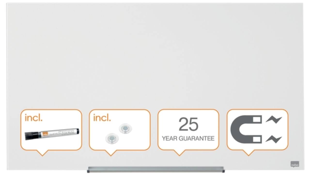 Glasbord Nobo Impression Pro 993x559mm briljant wit
