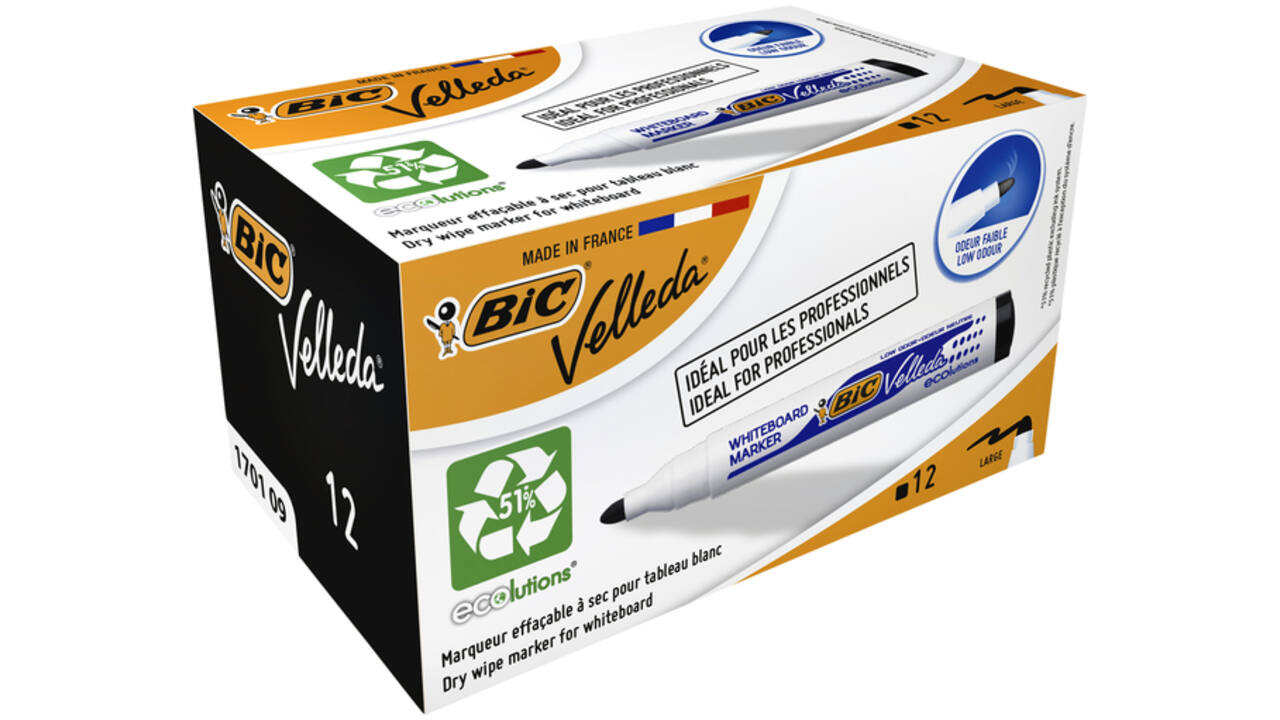 Viltstift Bic Velleda 1701 whiteboard rond large zwart