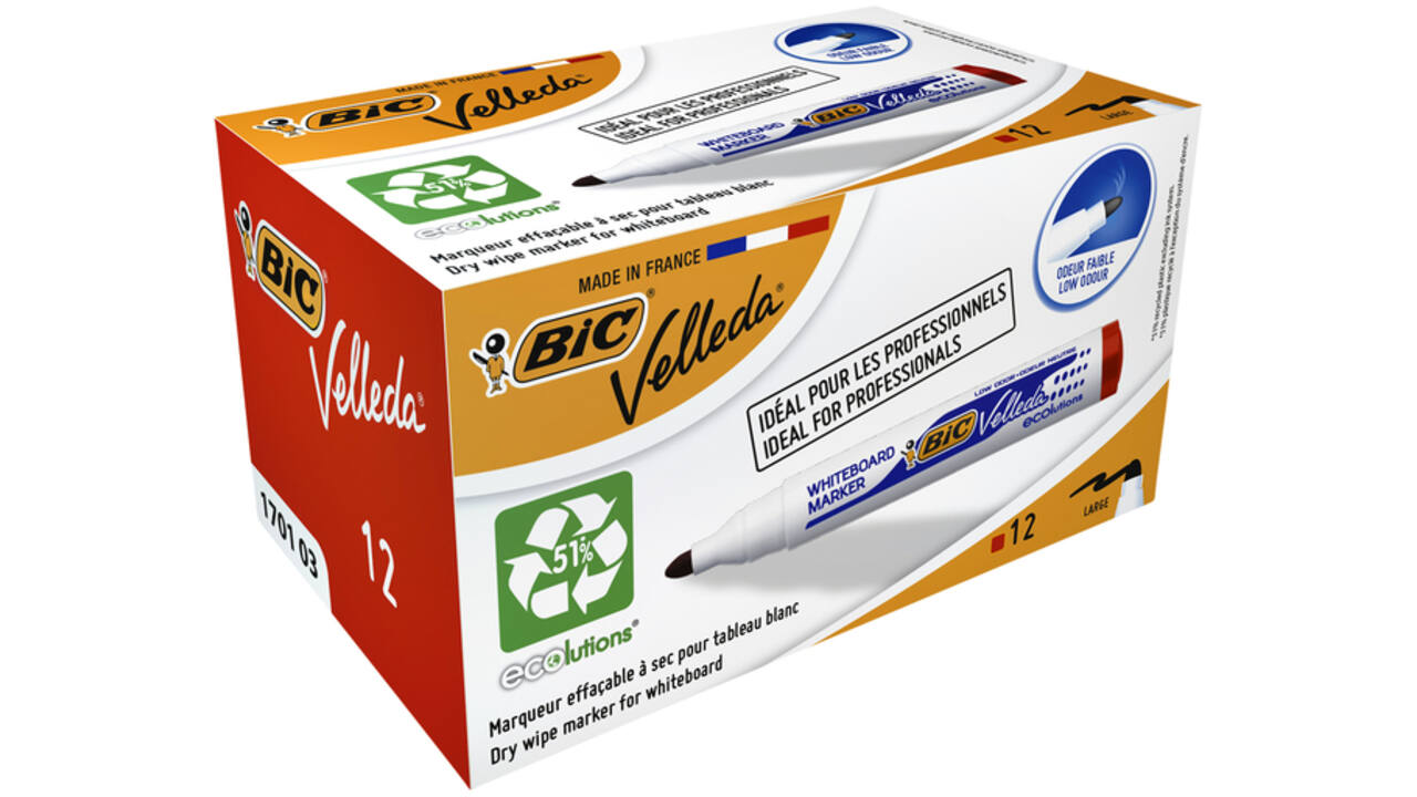 Viltstift Bic Velleda 1701 whiteboard rond large rood