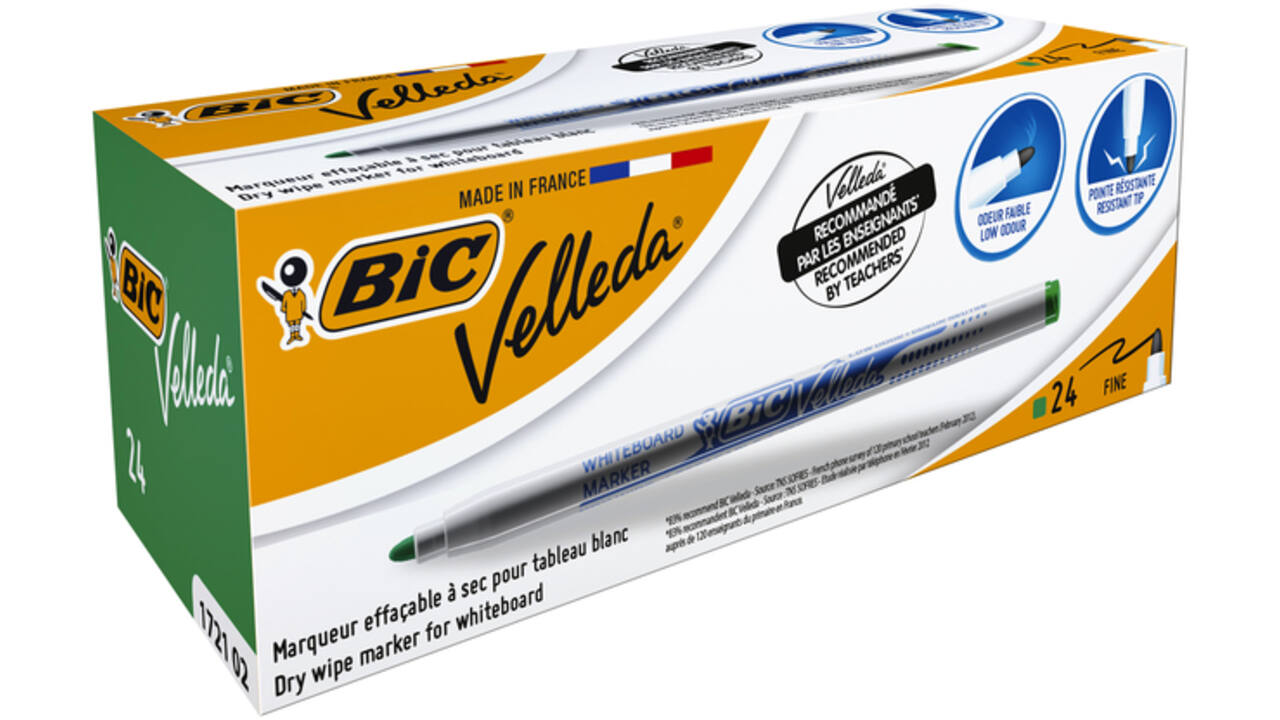 Viltstift Bic Velleda 1721 whiteboard rond fijn groen