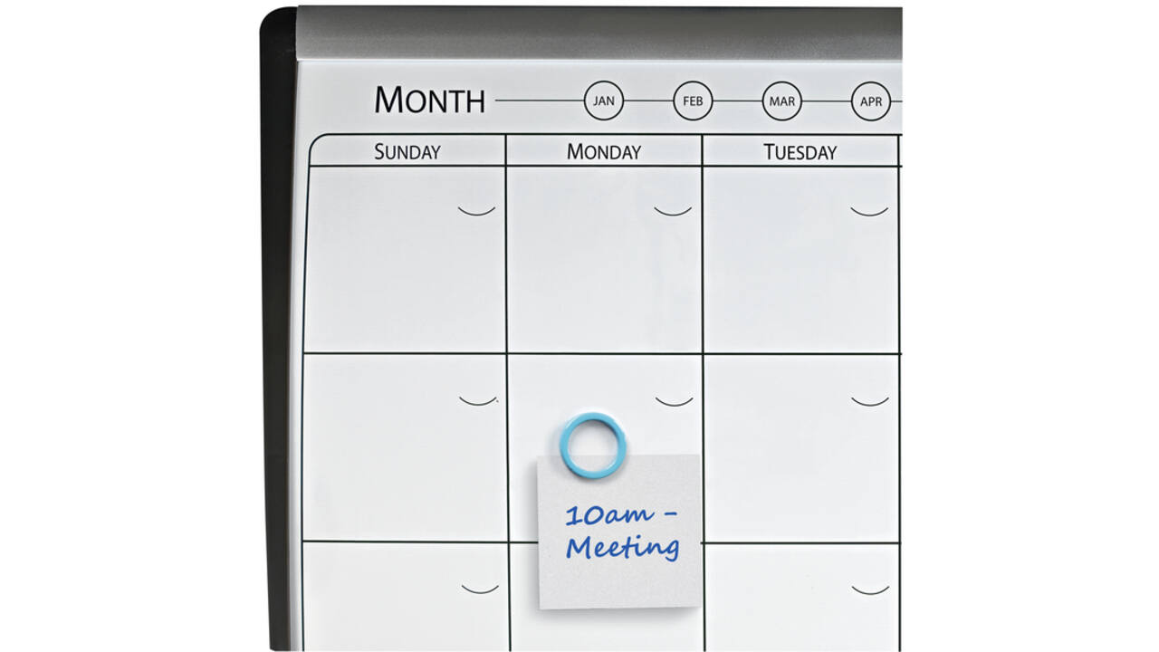 Whiteboard Nobo magnetische planner met prikbord van kurk 585x430mm