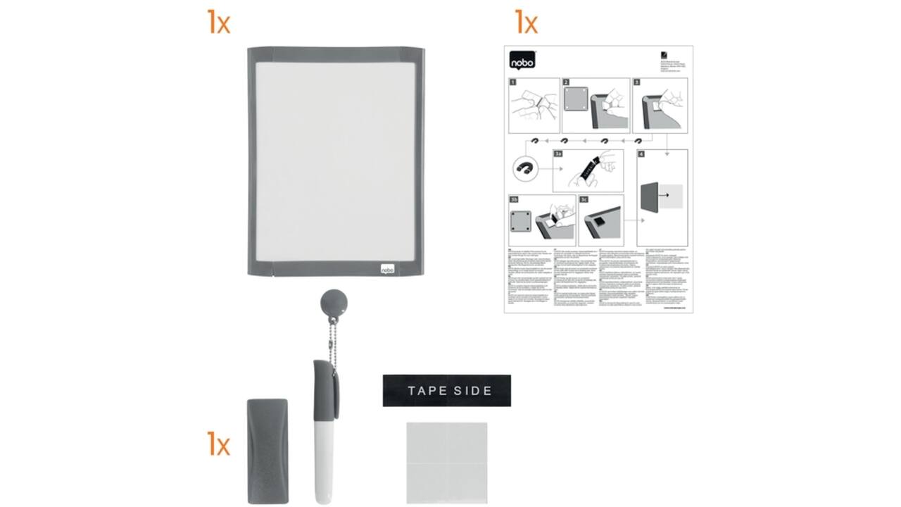 Whiteboard Nobo 21.6x28cm magnetisch assorti