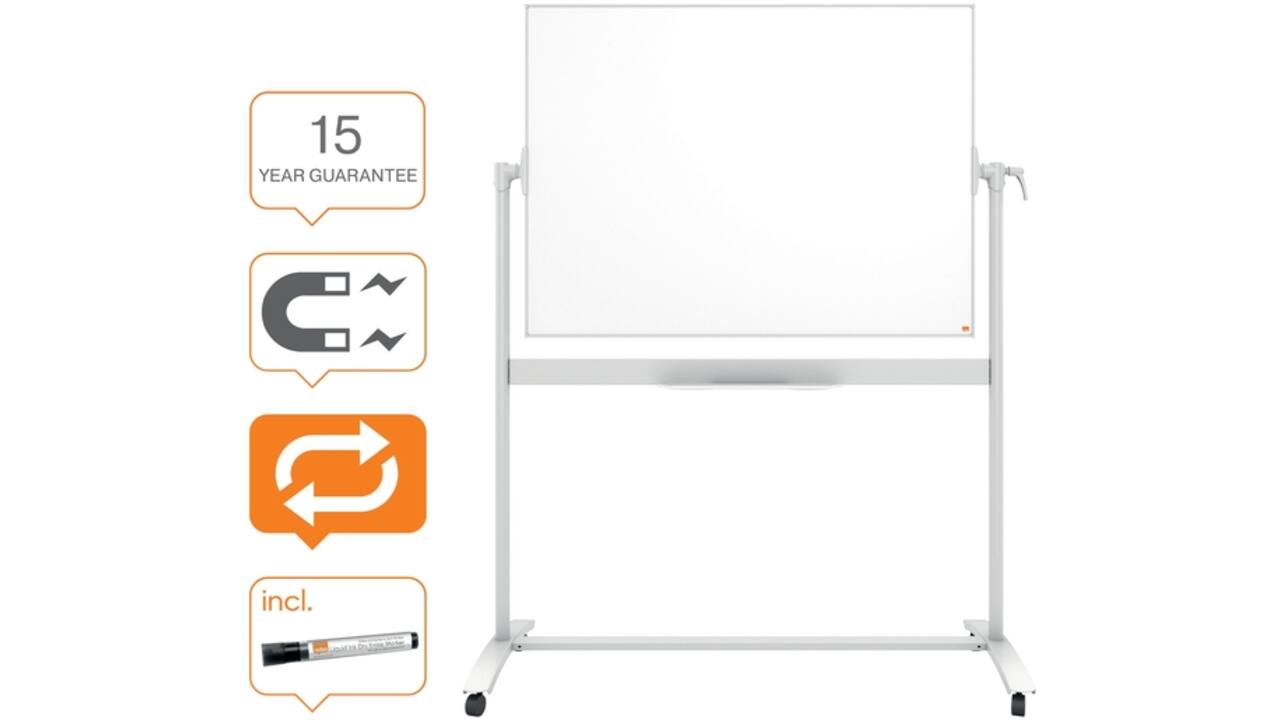Whiteboard Nobo Kantelbord Classic 90x120cm gelakt staal