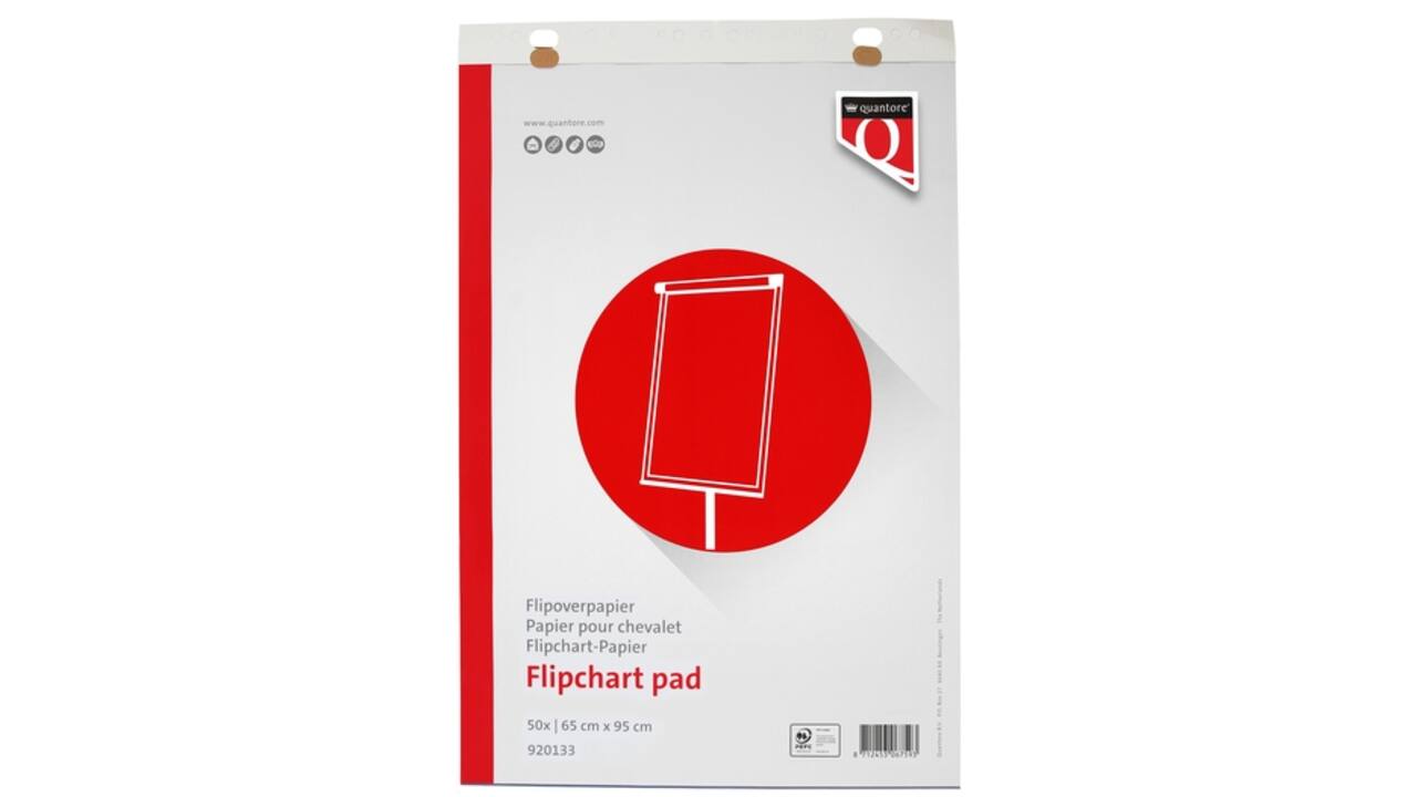 Flipoverpapier Quantore 65x95cm 50vel opgerold in verzenddoos