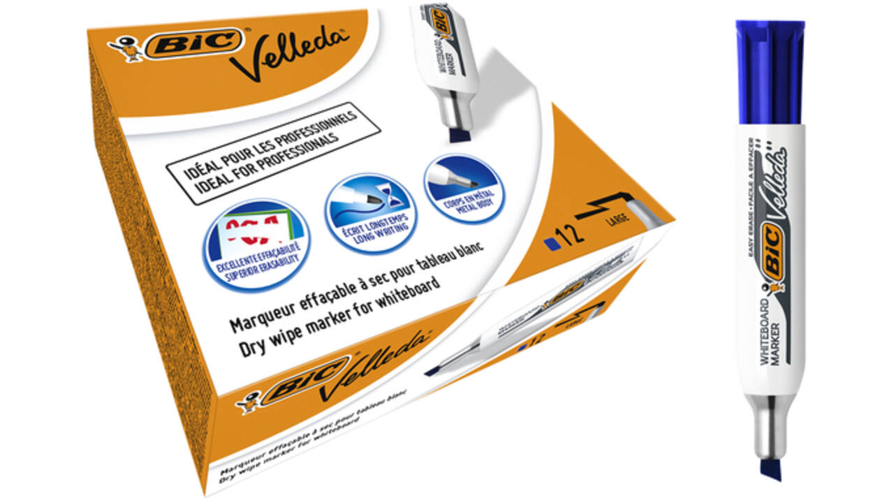Viltstift Bic Velleda 1781 whiteboard schuin large blauw