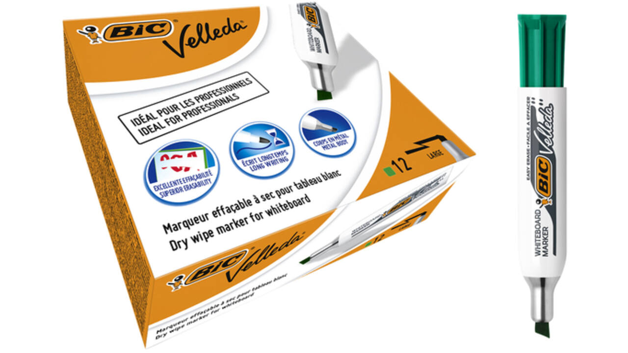 Viltstift Bic Velleda 1781 whiteboard schuin large groen