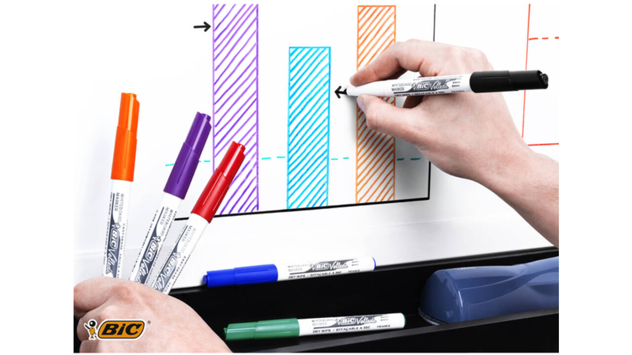 Viltstift Bic Velleda 1741 whiteboard rond medium zwart