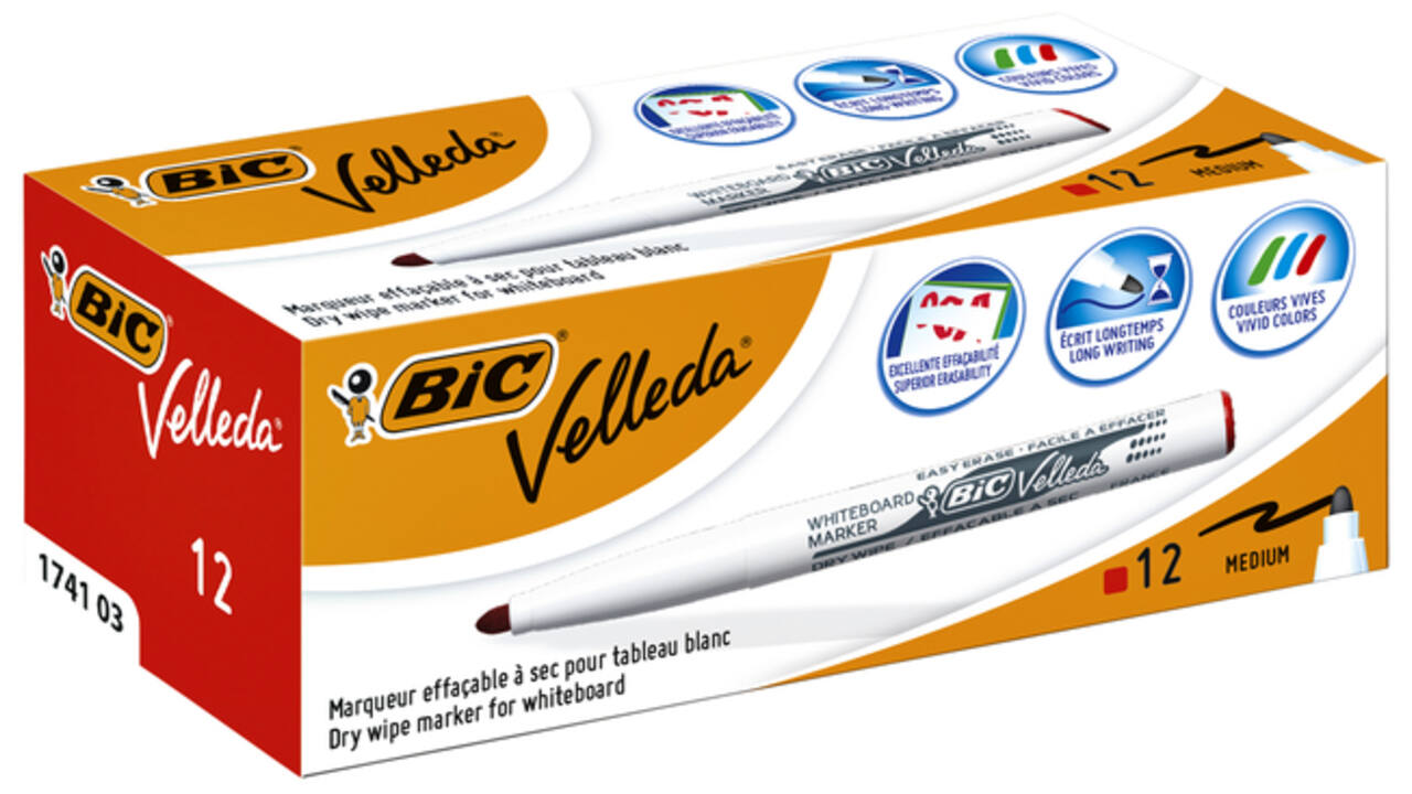 Viltstift Bic Velleda 1741 whiteboard rond medium rood