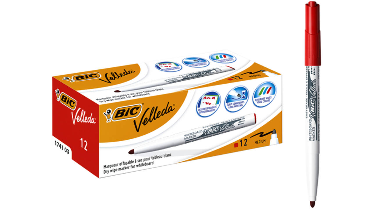 Viltstift Bic Velleda 1741 whiteboard rond medium rood