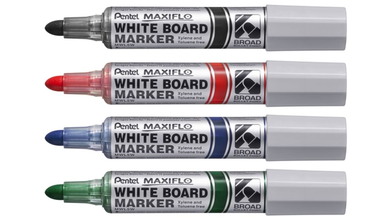 Viltstift Pentel MWL5M Maxiflo whiteboard rond 3mm zwart