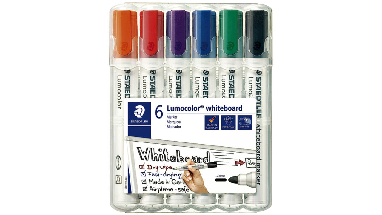 Viltstift Staedtler Lumocolor 351 whiteboard set à 6 stuks assorti
