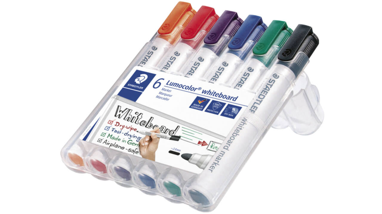 Viltstift Staedtler Lumocolor 351 whiteboard set à 6 stuks assorti