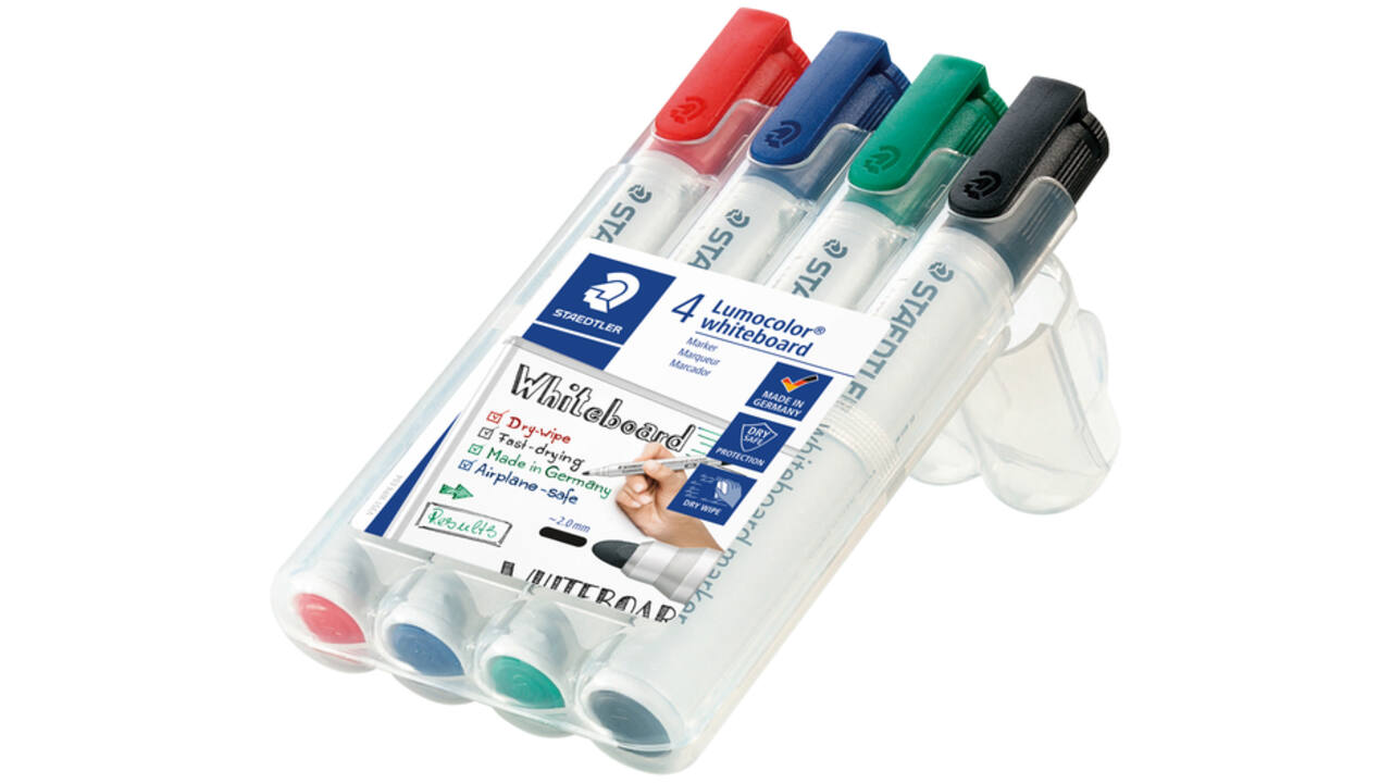 Viltstift Staedtler Lumocolor 351 whiteboard set à 4 stuks assorti