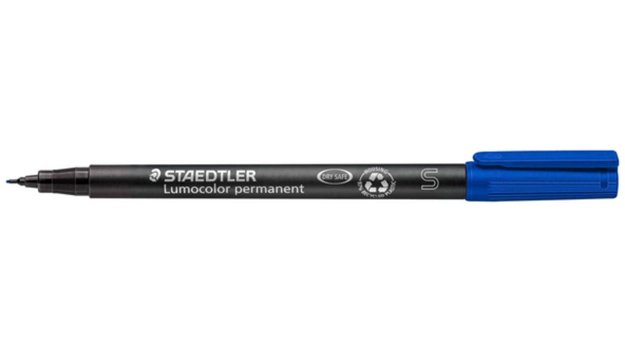 Viltstift Staedtler Lumocolor 313 permanent S blauw